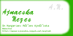 ajnacska mezes business card
